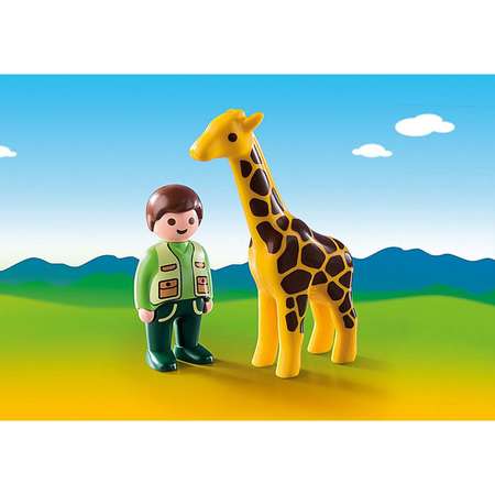 Набор фигурок Playmobil Смотритель зоопарка с жирафом