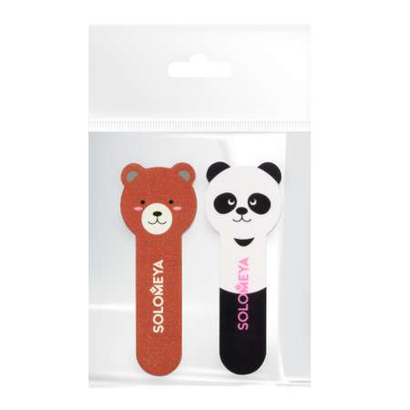 Набор для ногтей SOLOMEYA пилка Медвежонок 180/220 грит и полировщик Маленькая Панда