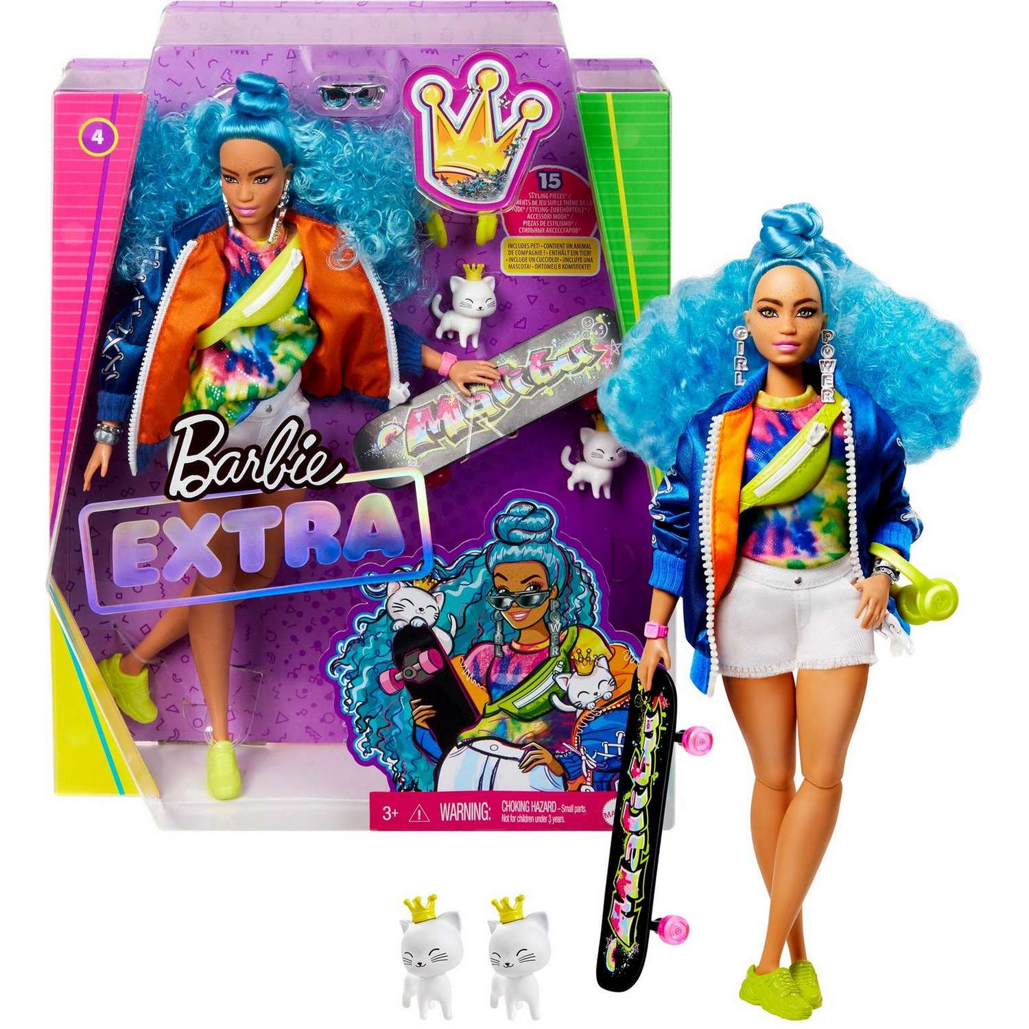 Кукла Barbie Экстра с голубыми волосами GRN30 GRN30 - фото 8