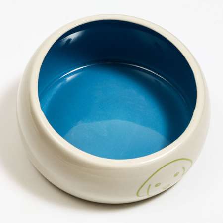 Миска Пижон керамическая со скошенным краем Верный пес 10.5х5.6 см бело-синяя 480 мл