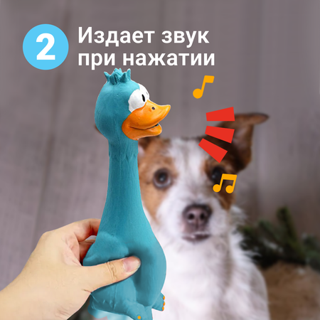 Игрушка для собак ZDK курица с пищалкой ZooWell голубая