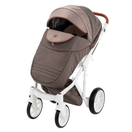 Коляска 3в1 BeBe-mobile Marconi Standart BE33 Шоколадный+Темно-бежевый+Темно-карамельная кожаная отделка