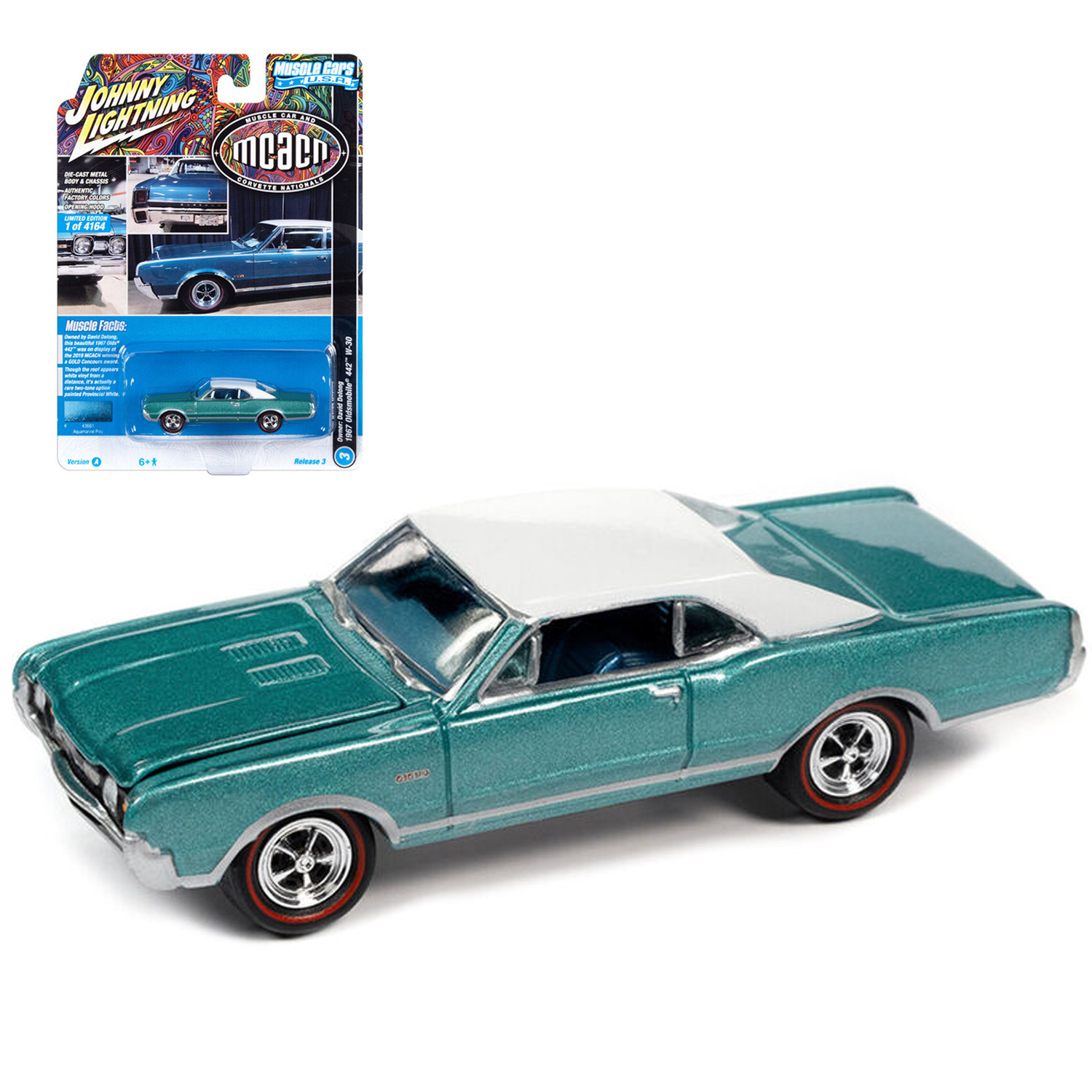 Автомобиль Johnny Lightning 1:64 бирюзовый JLMC031A-R3-N3 - фото 1