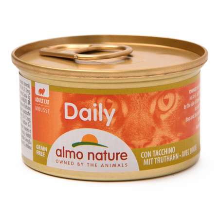 Корм влажный для кошек ALMO NATURE 85г Dailymenu индейка мусс