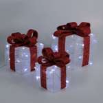 Светодиодная Luazon фигура «Подарки с красной лентой» 8 режимов свечение белое