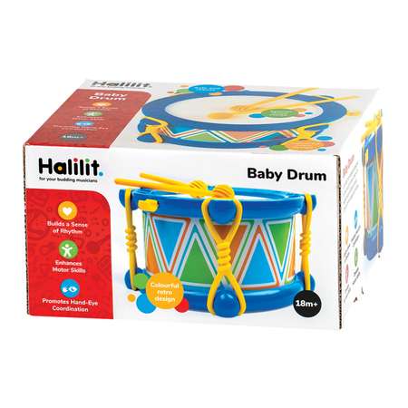 Барабан-игрушка Halilit пластмассовый с 2 палочками