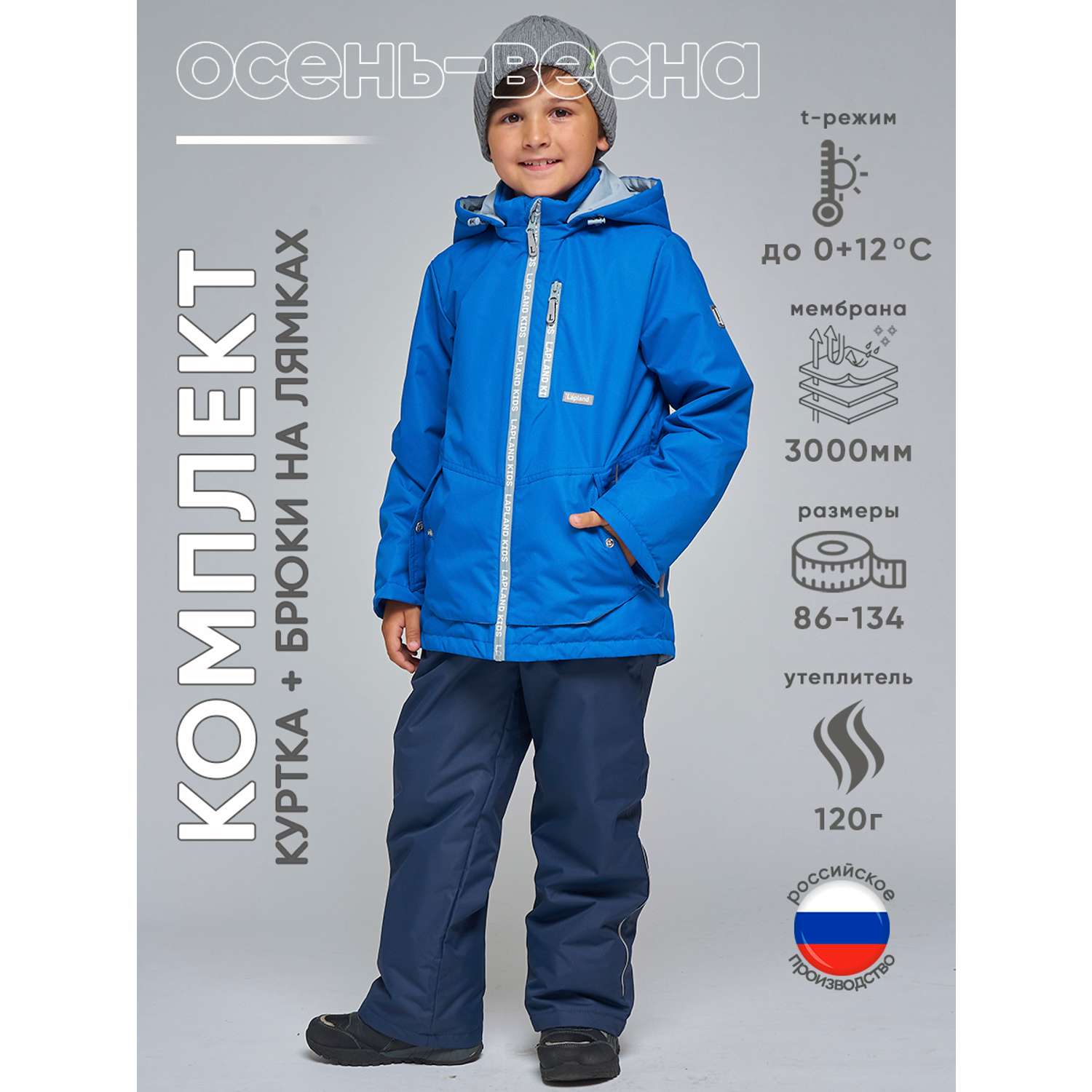 Куртка и брюки Lapland КМ16-9Однотон-р/Синий-серый - фото 2