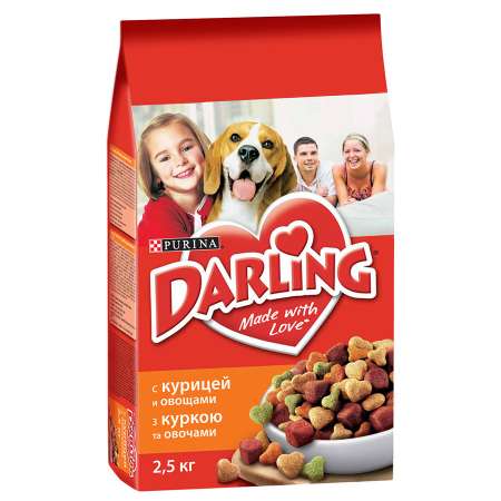 Корм для собак Darling с курицей и овощами 2.5кг