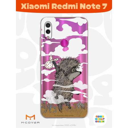 Силиконовый чехол Mcover для смартфона Xiaomi Redmi Note 7 Союзмультфильм Ежик в тумане и дымка