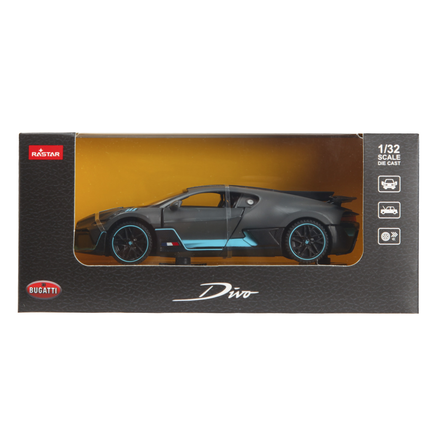 Машина Rastar 1:32 Bugatti Divo Серая 64210