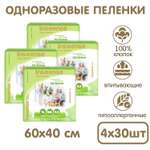 Пеленки одноразовые детские INSEENSE супервпитывающие Daily Comfort 60х40см 4 уп. по 30 шт