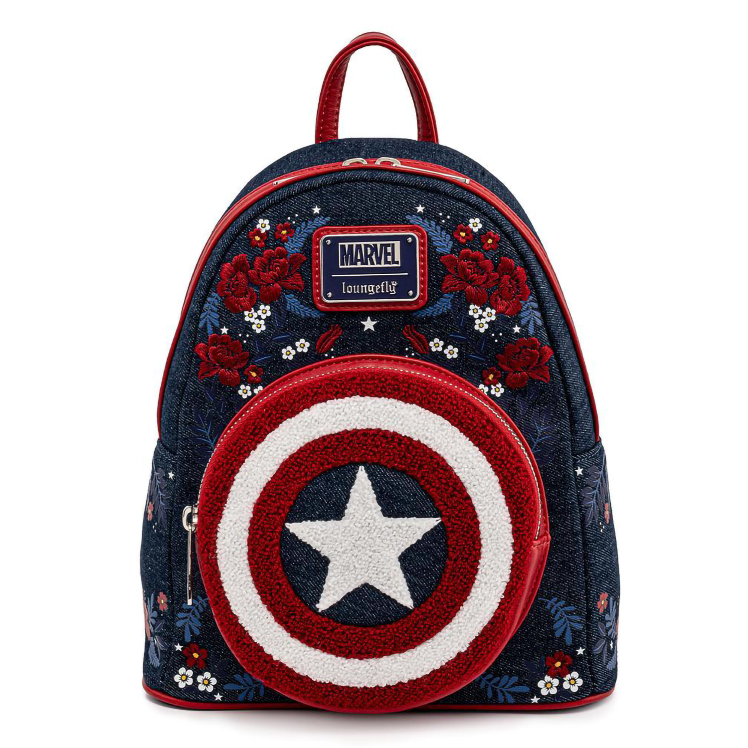 Рюкзак Funko Loungefly Marvel Captain America 80th Anniversary Floral Sheild Mini Backpack MVBK0165 - фото 1