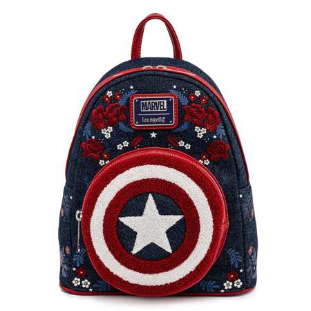 Рюкзак Funko Loungefly Marvel Captain America 80th Anniversary Floral Sheild Mini Backpack MVBK0165