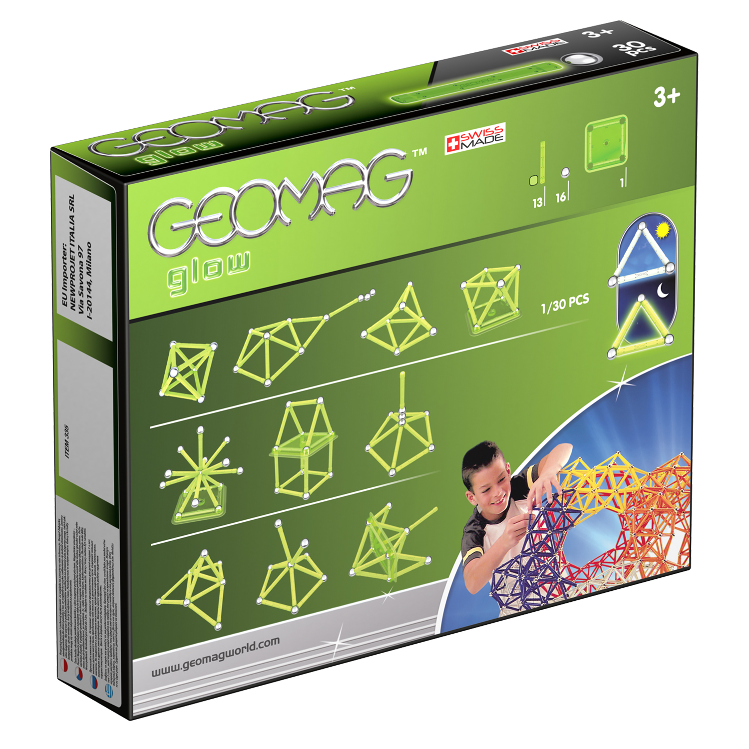 Конструктор магнитный GEOMAG Glow 30 деталей - фото 9