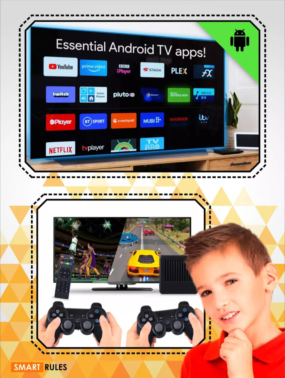 Игровая приставка SmartiNext консоль 64 gb Android Tv 30000игр - фото 9