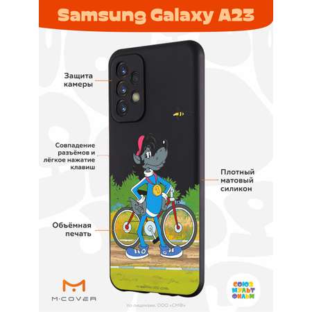 Силиконовый чехол Mcover для смартфона Samsung A23 Союзмультфильм Волк и велосипед