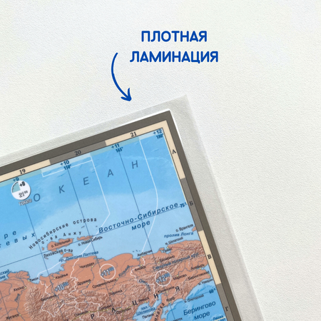 Географическая карта АГТ Геоцентр Животные и Российская Федерация для детей 59х42 см
