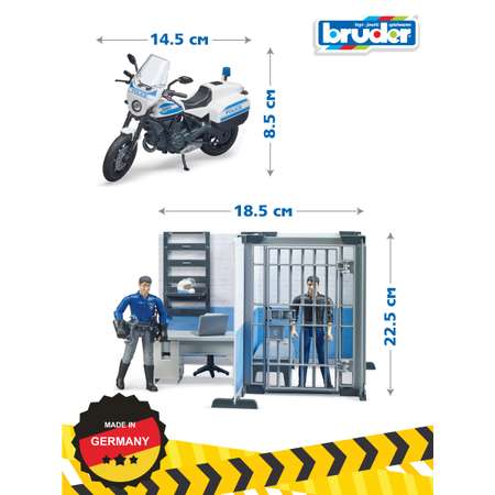 Игровой набор Bruder Полицейский участок и мотоцикл
