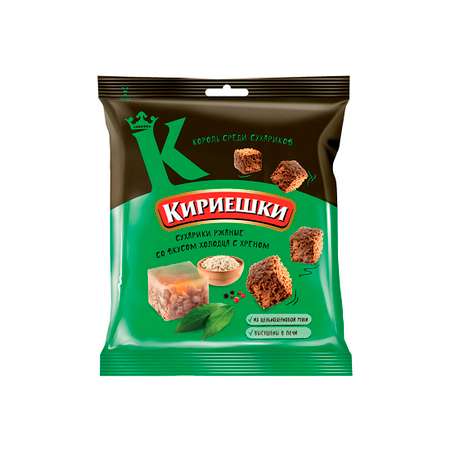 Сухарики KDV со вкусом холодца с хреном 40 г 22 шт