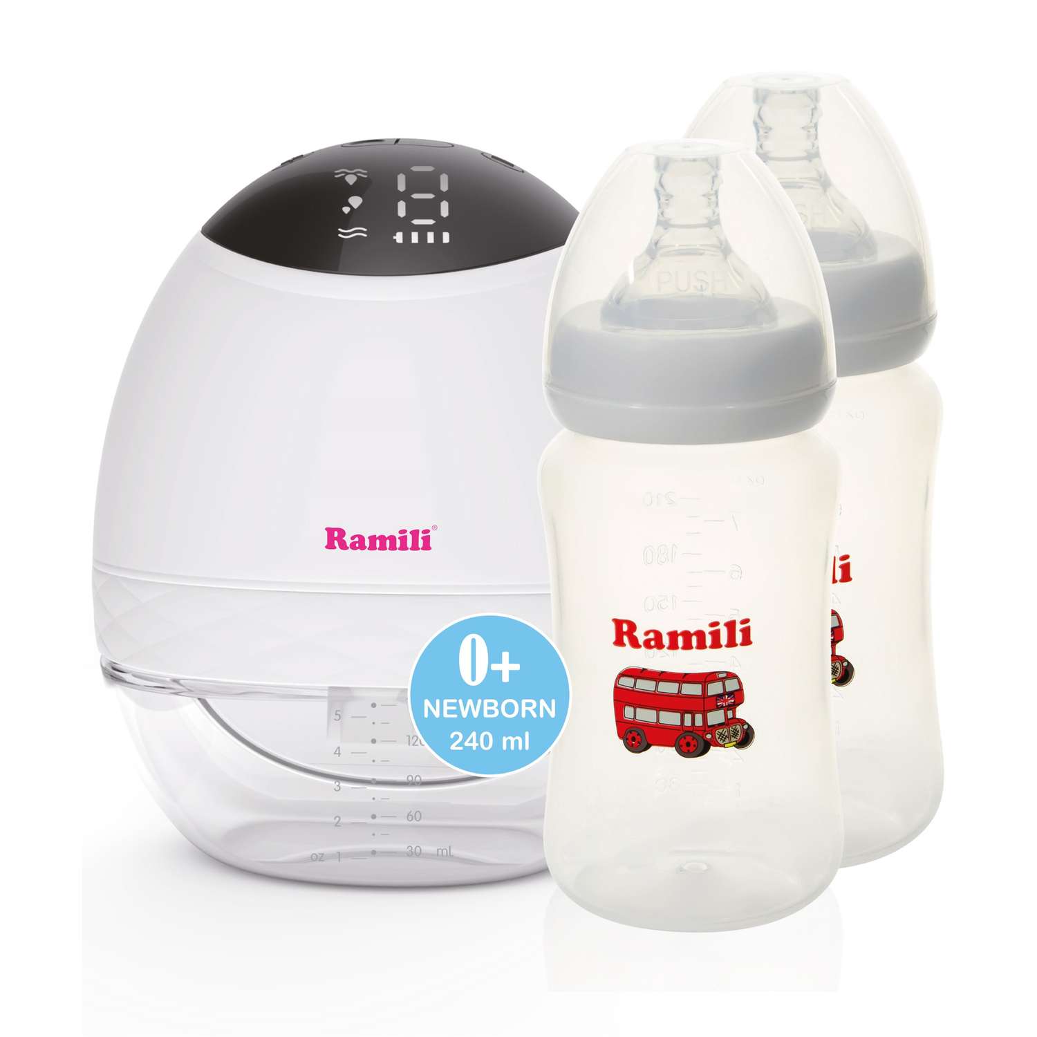Молокоотсос Ramili Двухфазный электрический SE500 с двумя бутылочками 240ML - фото 1