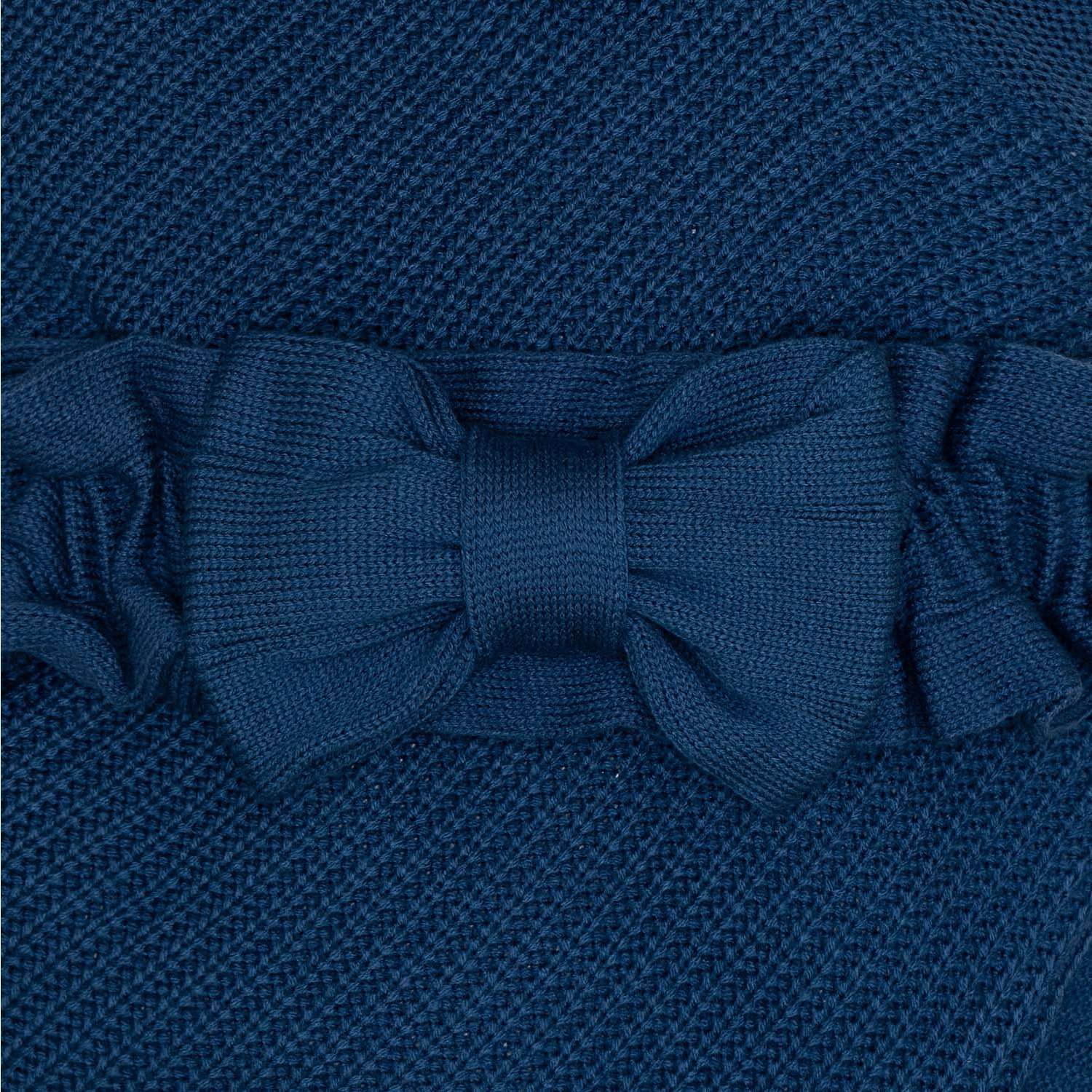 Конверт плед на выписку Х/Б Эскимо Вязаный синий - фото 2
