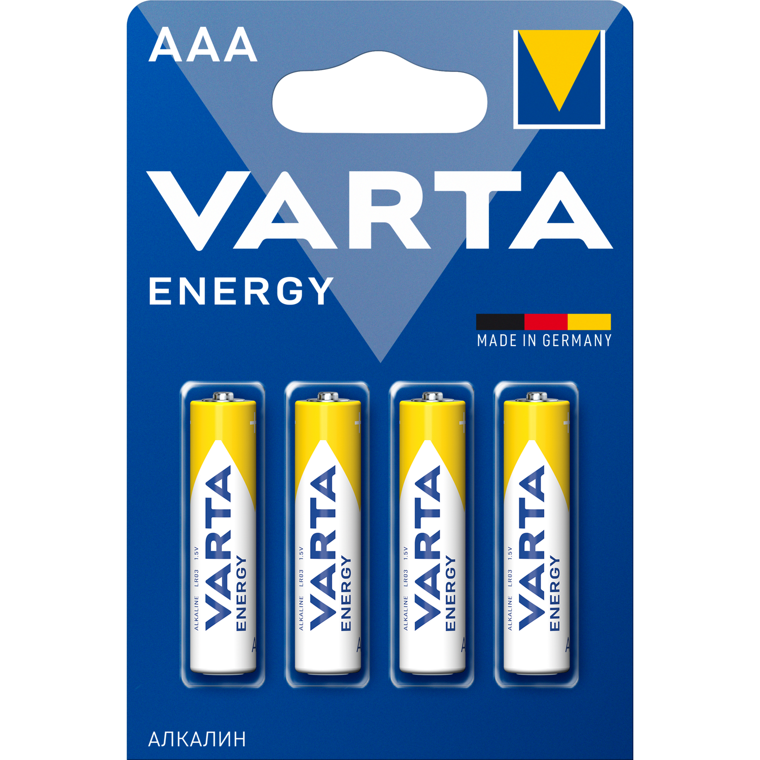 Батарейки AAA Varta ENERGY LR03 AAA BL4 Alkaline 1.5V (4103) - фото 1