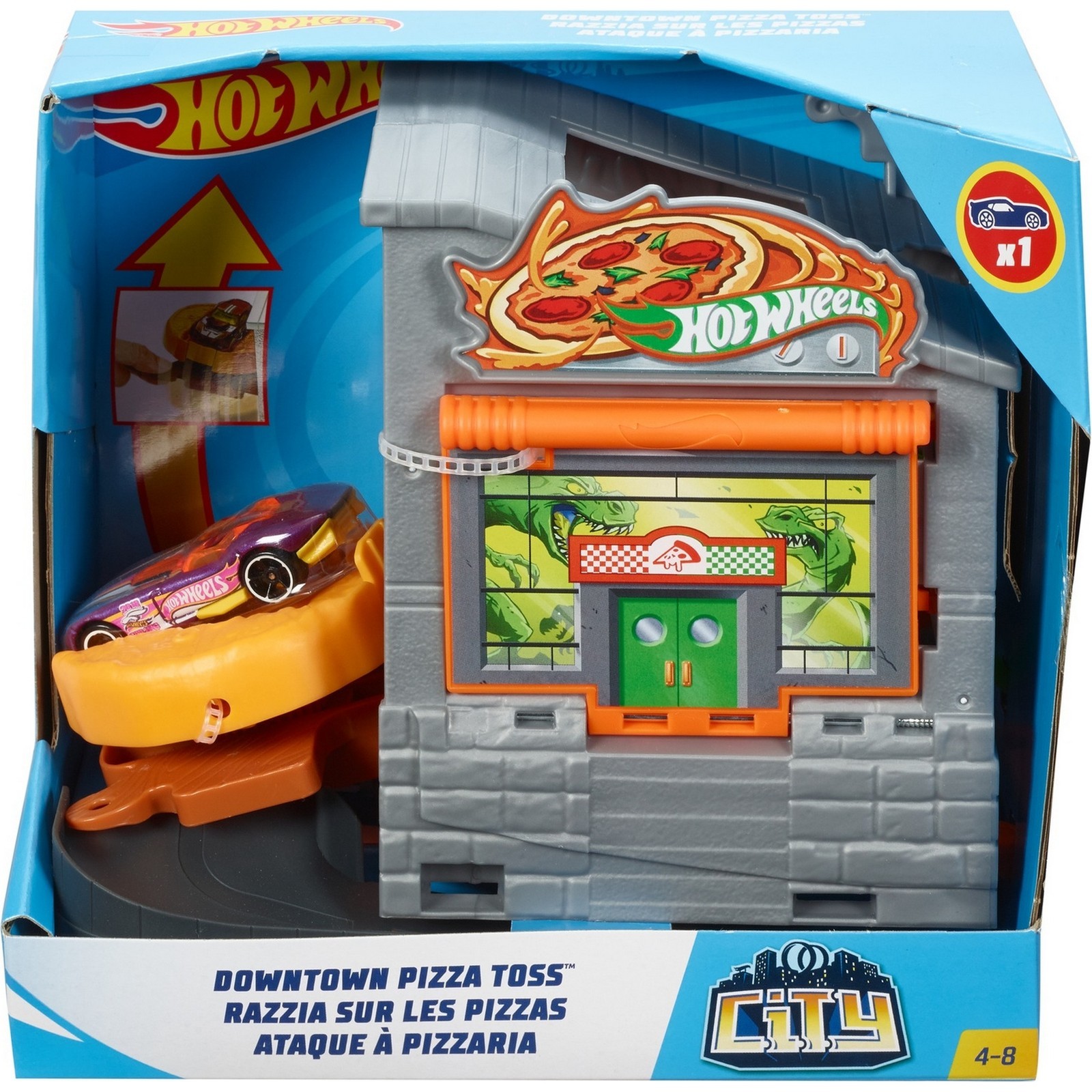 Набор игровой Hot Wheels Сити Подбрасывание пиццы GFY68 купить по цене 1339  ₽ в интернет-магазине Детский мир