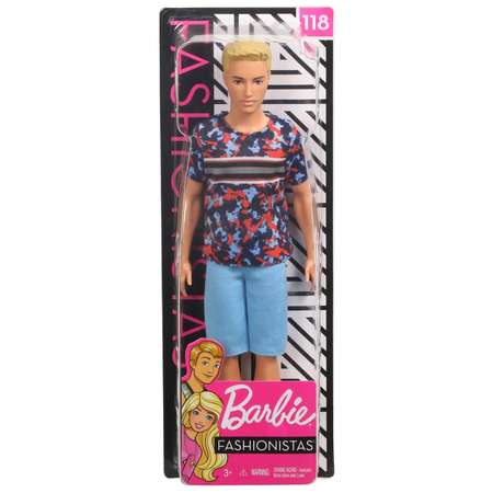 Кукла Barbie Игра с модой Кен 118 В футболке с суперпринтом FXL65