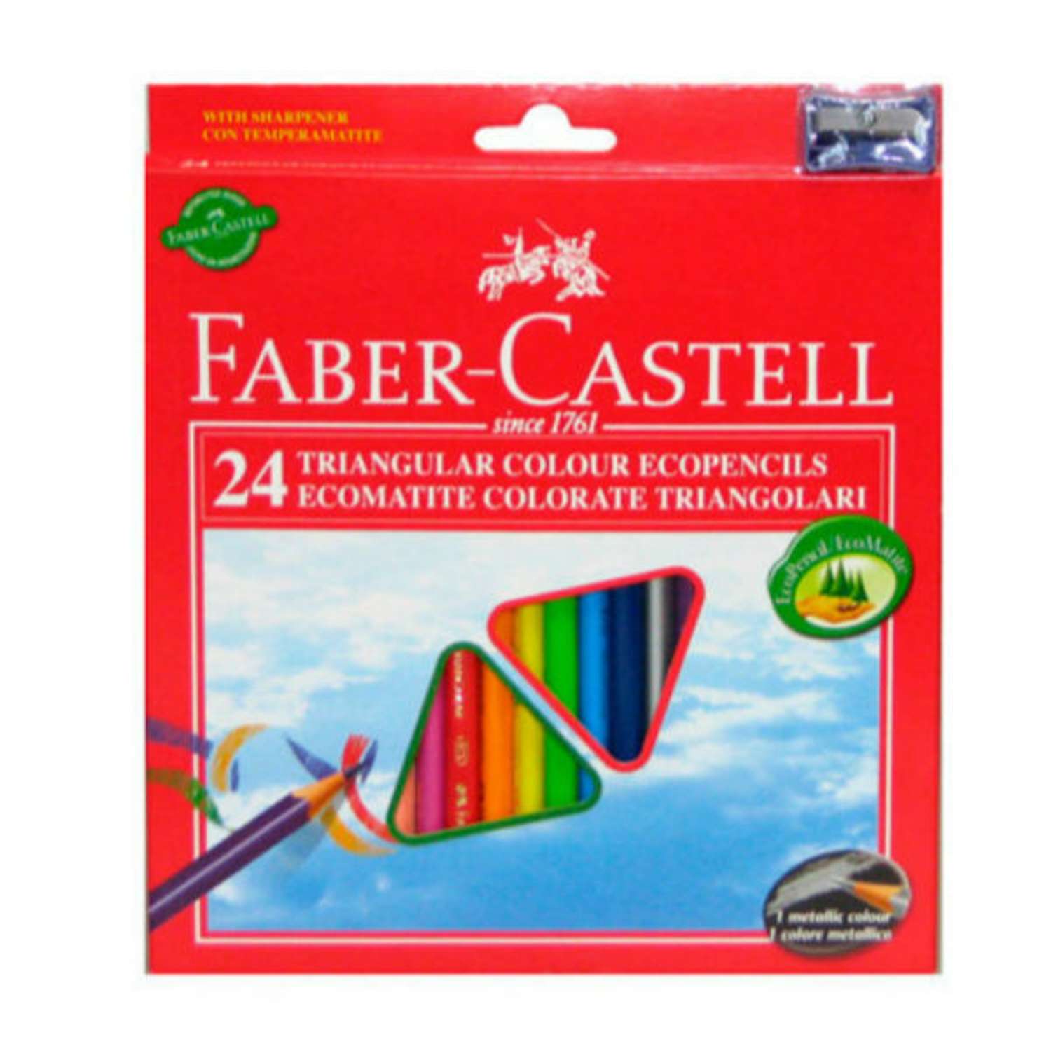 Карандаши цветные Faber Castell Eco с точилкой 24шт 120524 - фото 1
