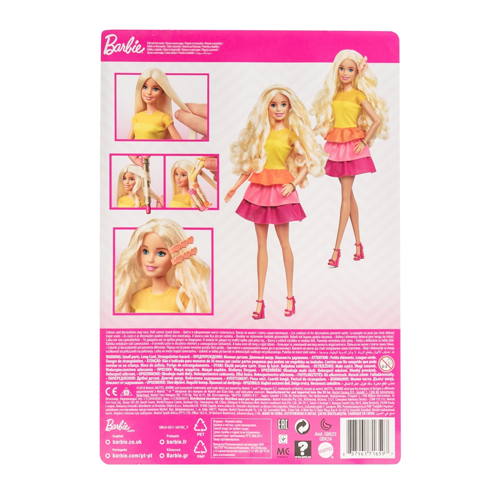 Кукла Barbie в модном наряде с аксессуарами для волос GBK24 купить по цене  999 ₽ в интернет-магазине Детский мир