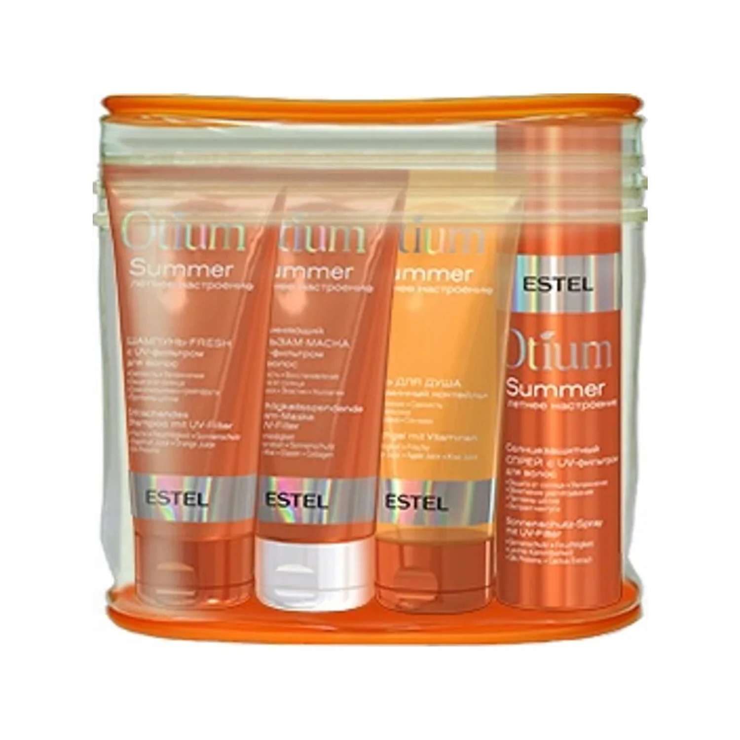 Дорожный набор Estel Professional Otium Summer для волос и тела в косметичке 4*100 мл - фото 1