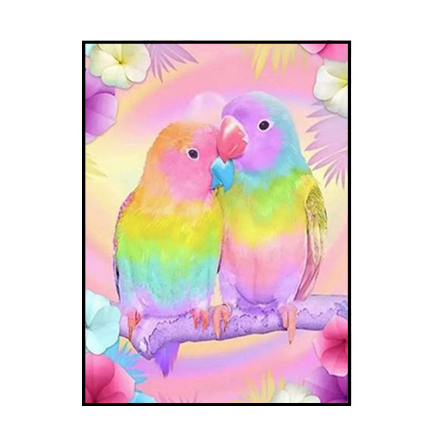 Алмазная мозаика Seichi Два попугая 15х20 см - фото 1