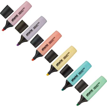 Текстовыделитель Attache Selection Pastel 1-5 мм 2 упаковки по 6 шт