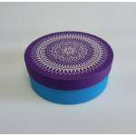 Коробка подарочная Cartonnage круглая Мандалы фиолетовый голубой