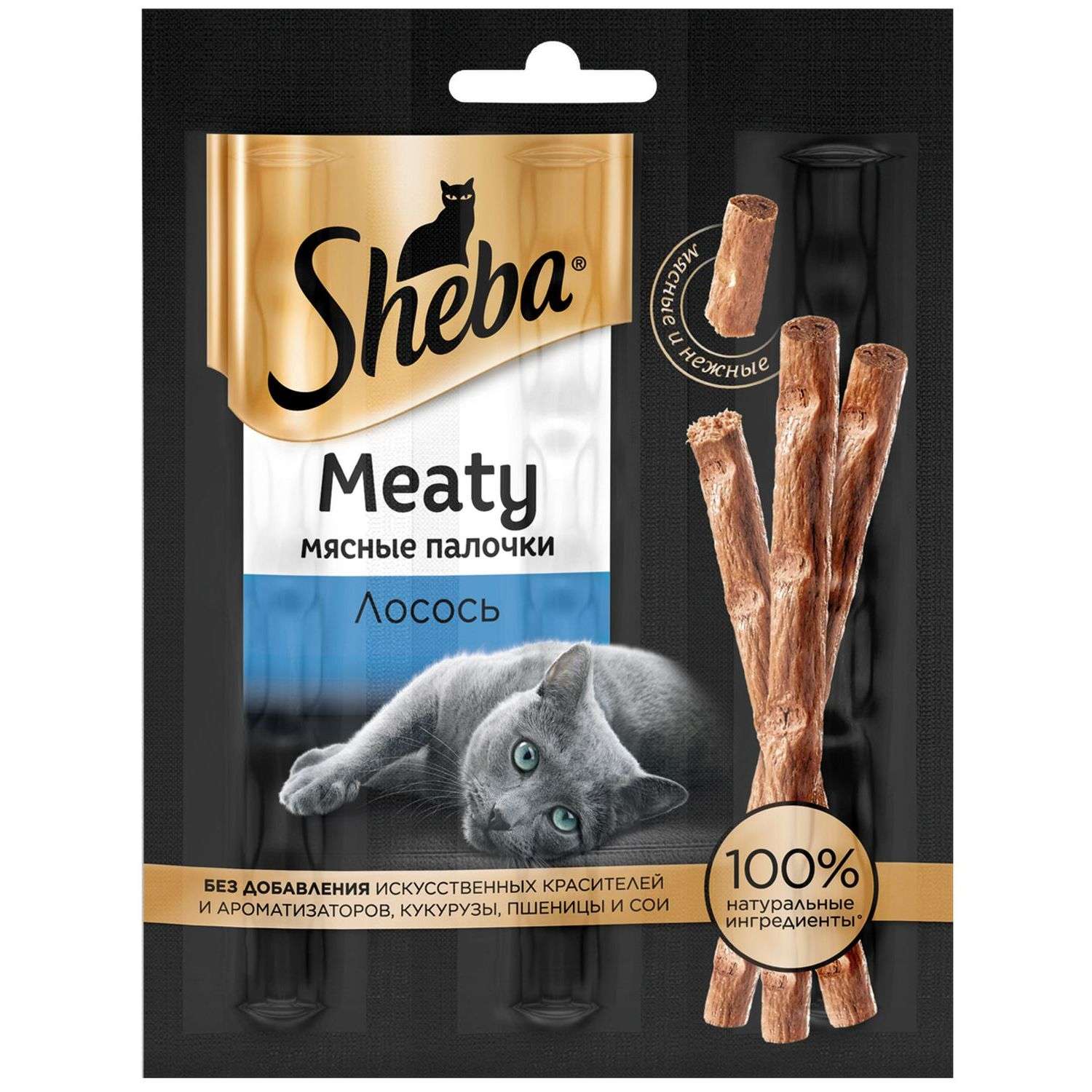 Лакомство для кошек Sheba Meaty Мясные палочки лосось 12г - фото 1