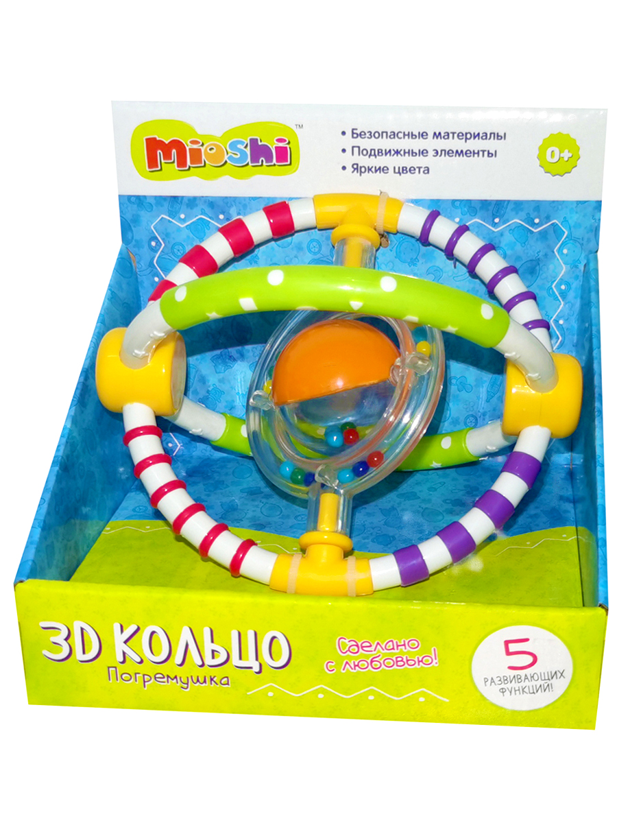 Развивающая игрушка-погремушка Mioshi 3D кольцо 13х12 см - фото 2