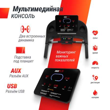 Беговая дорожка UNIX Fit ST-630R Black до 120 кг 0.8 - 14 км/ч угол наклона 0-10 %