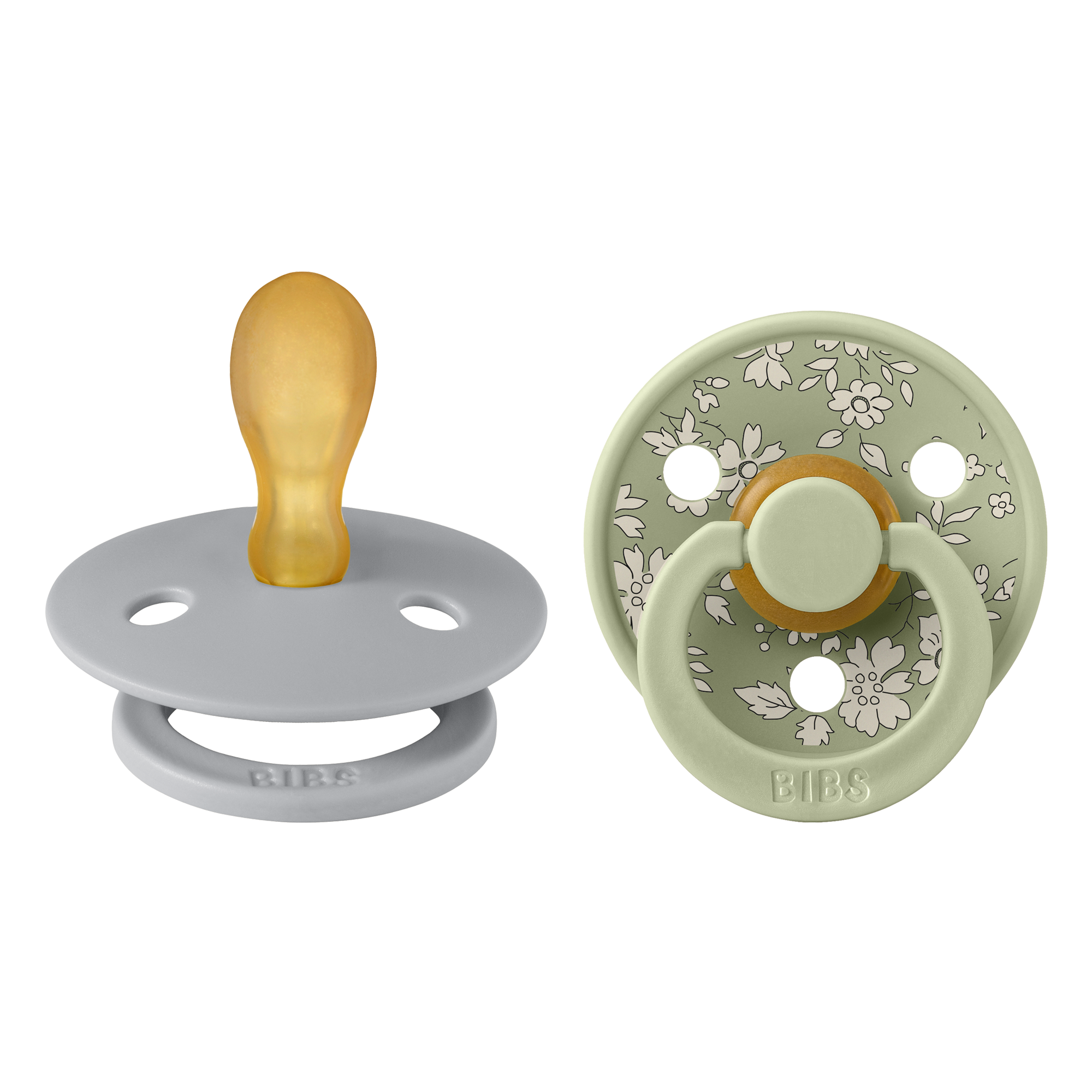Набор 2 шт. Соска-пустышка BIBS Liberty Colour Symmetrical Capel Cloud/Sage 6+ месяцев - фото 1