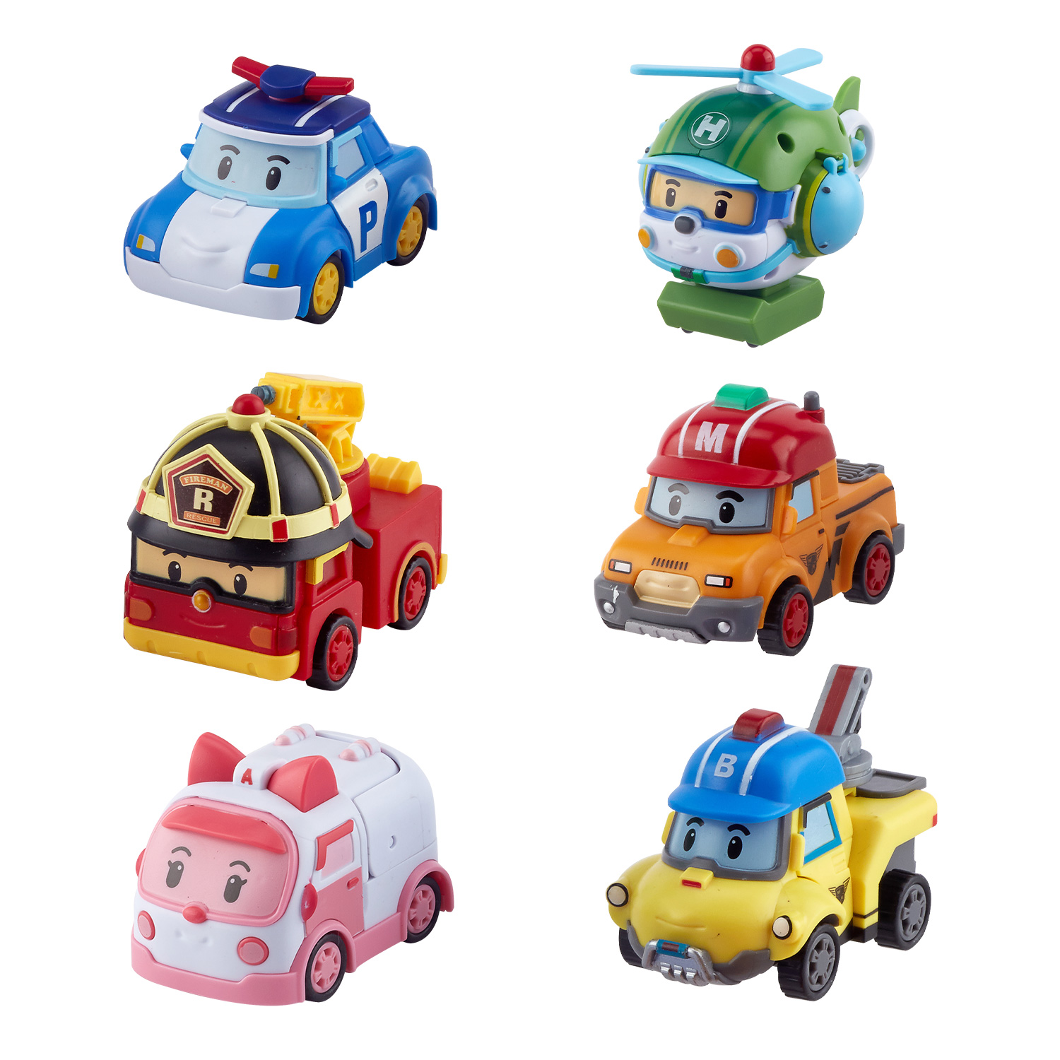 Набор игровой Robocar Poli из 6 трансформеров мини ZR-915 ZR-915 - фото 1