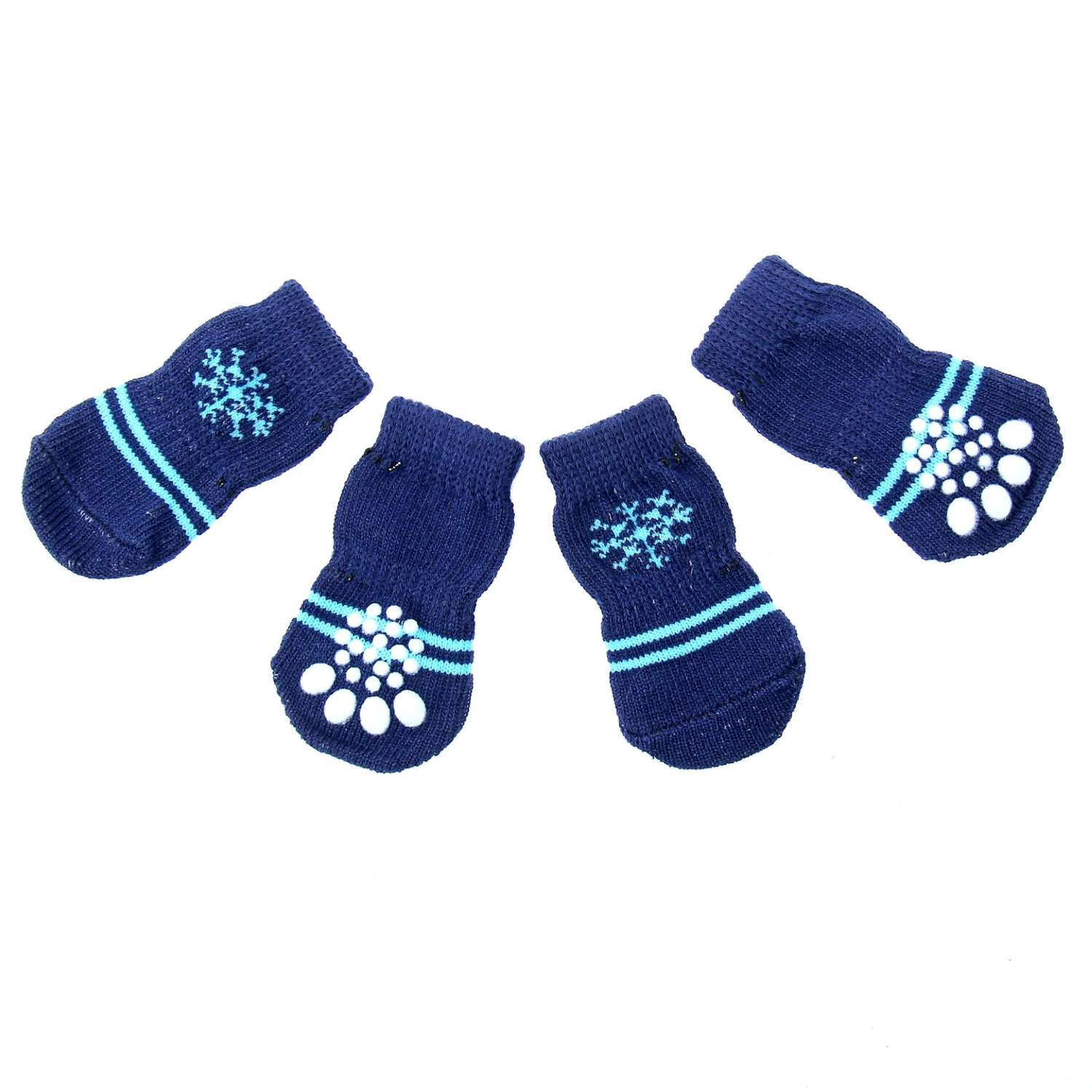 Носки Пижон Снежинка размер L нескользящие 4 шт темно-синие - фото 1