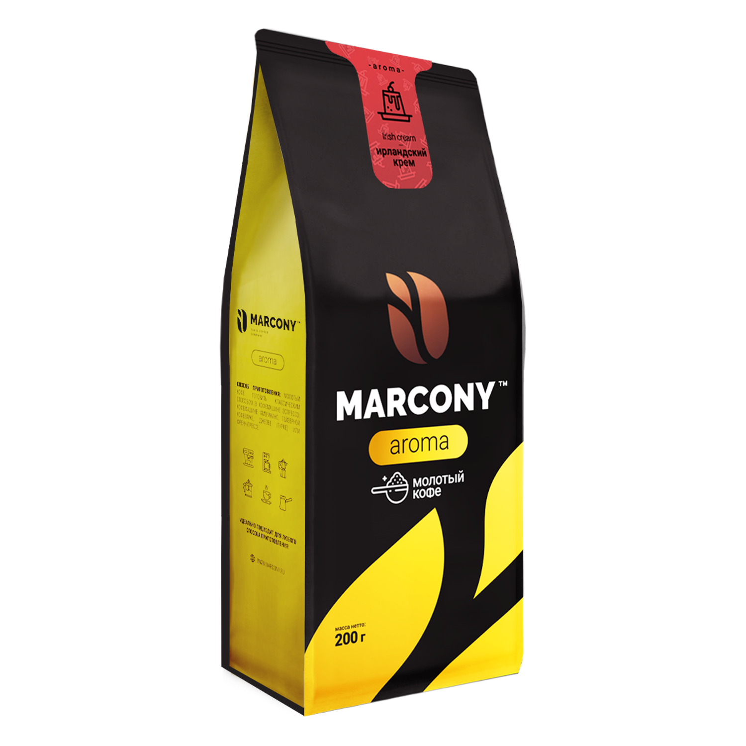 Кофе молотый Marcony Aroma со вкусом Ирландского крема 200 г - фото 2
