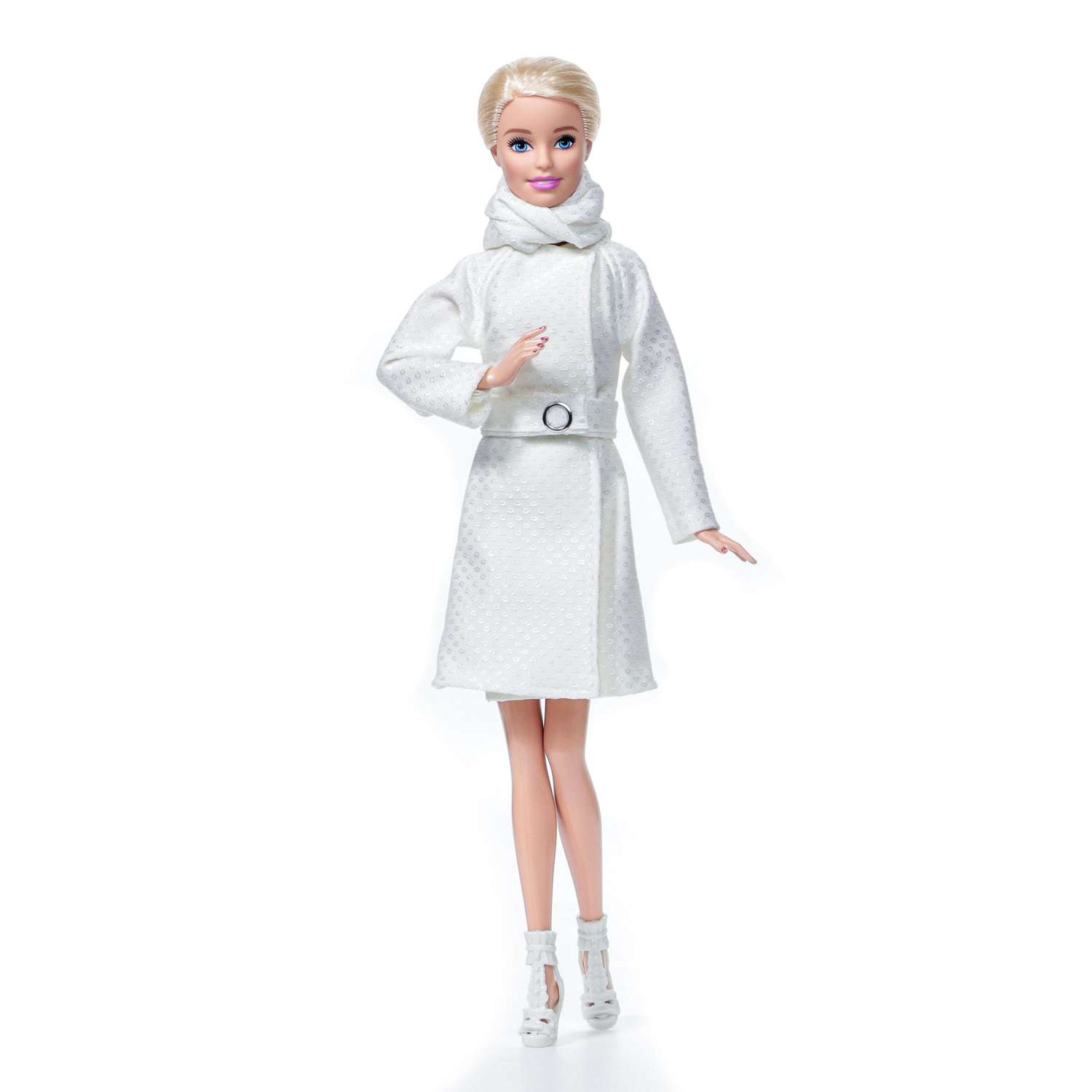 Одежда для кукол типа Барби VIANA пальто и шарф цвет белый 11.215.15 - фото 2