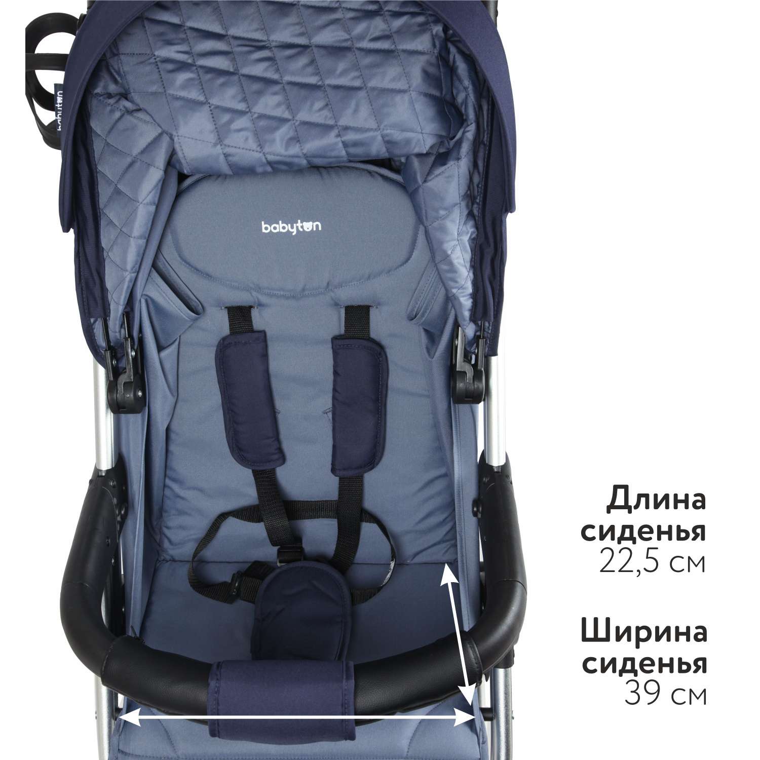 Коляска прогулочная Babyton Cosmo Navy Blue - фото 8