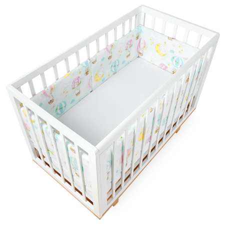 Бортики в кроватку loombee для новорожденных со съемными чехлами на 4 стороны Воздушные шары