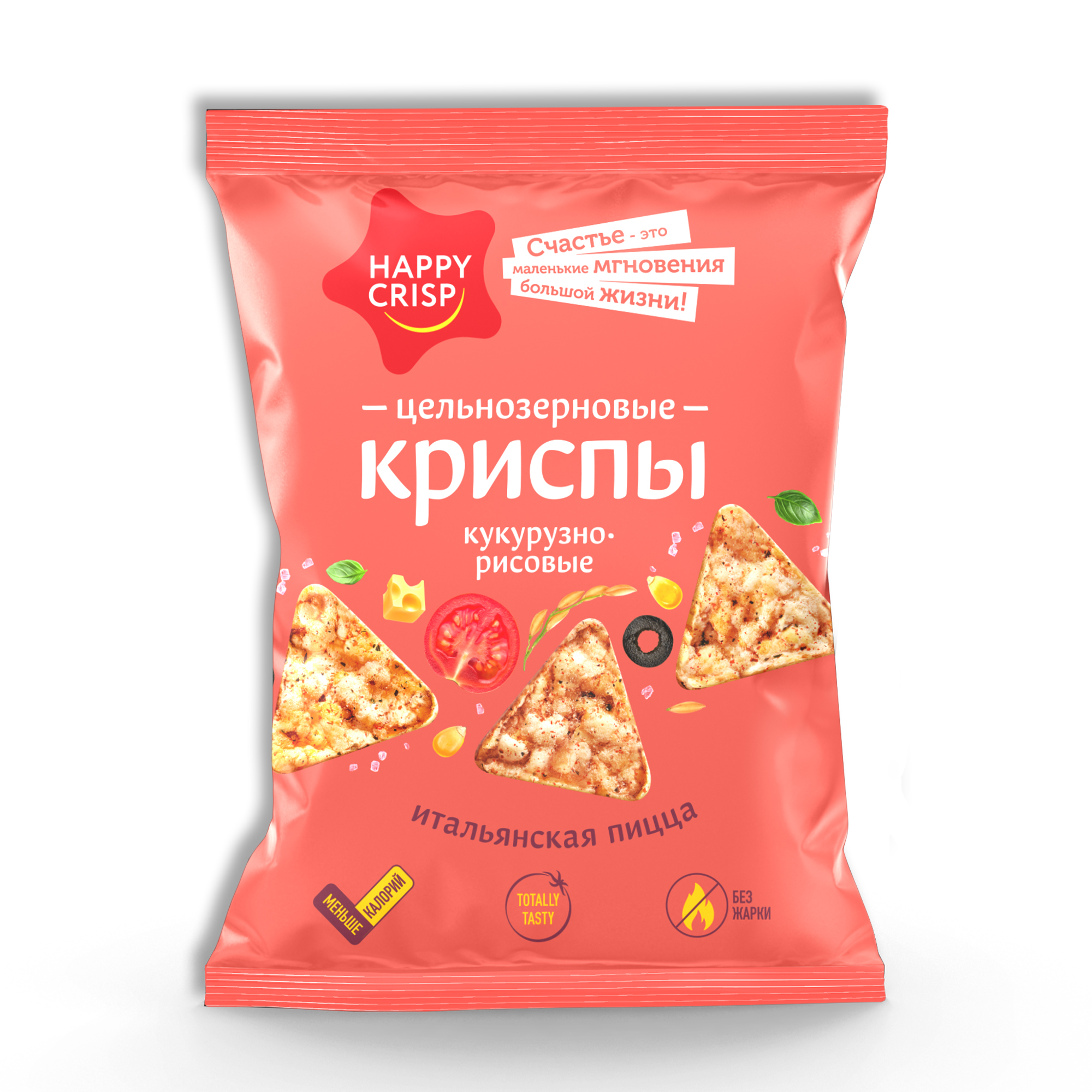 Чипсы Happy Crisp криспы цельнозерновые Итальянская пицца 4 шт по 50 г - фото 4