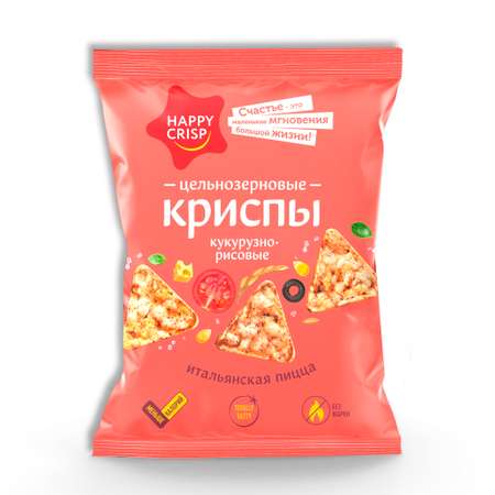 Чипсы Happy Crisp криспы цельнозерновые Итальянская пицца 4 шт по 50 г