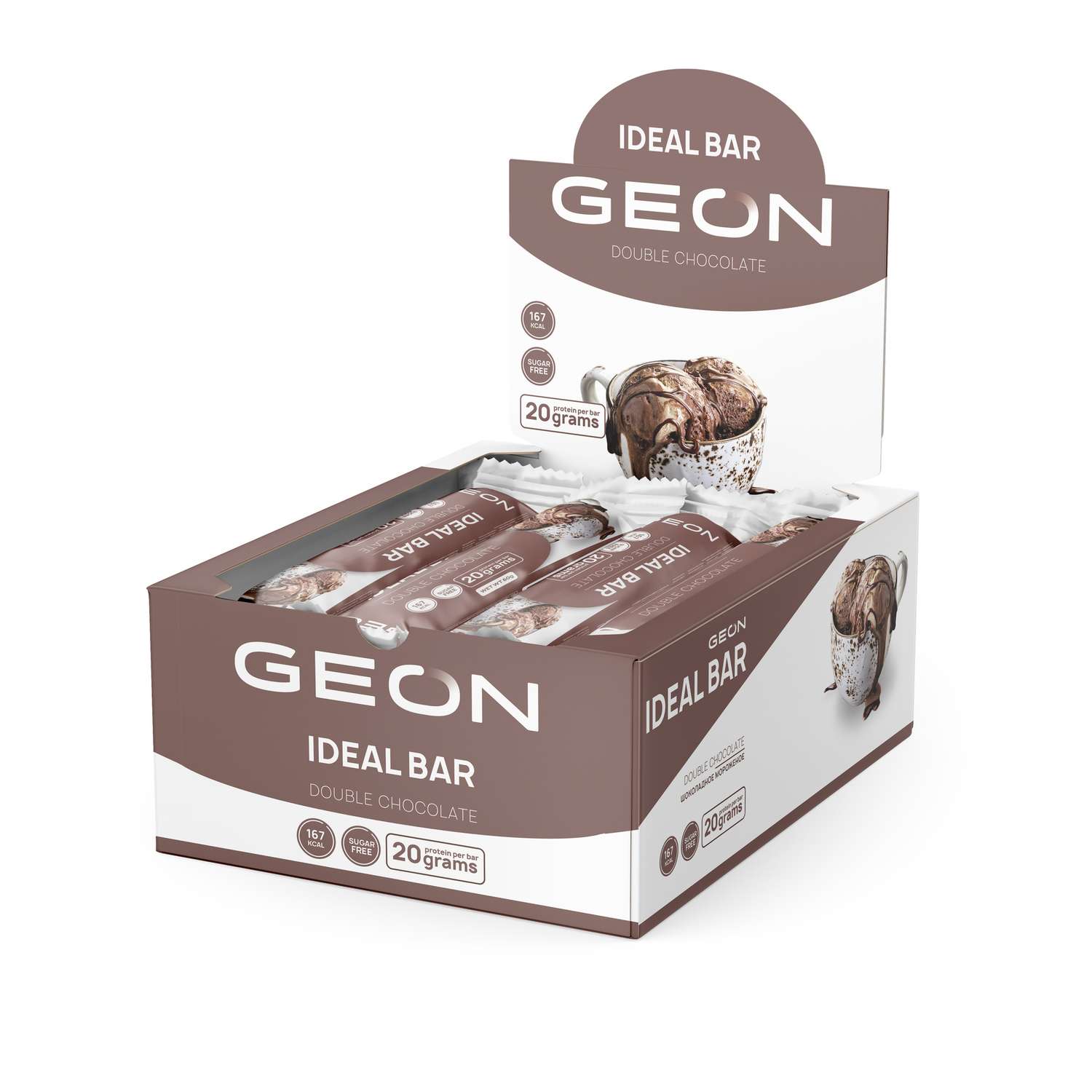 Батончик протеиновый Geon Ideal bar 20 шт х 60 г Шоколадное мороженое - фото 1