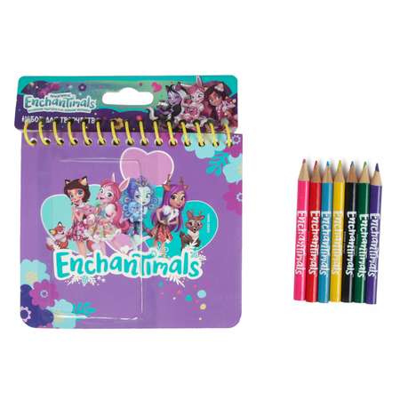 Блокнот Erhaft Enchantimals +7цветных карандашей DM0914