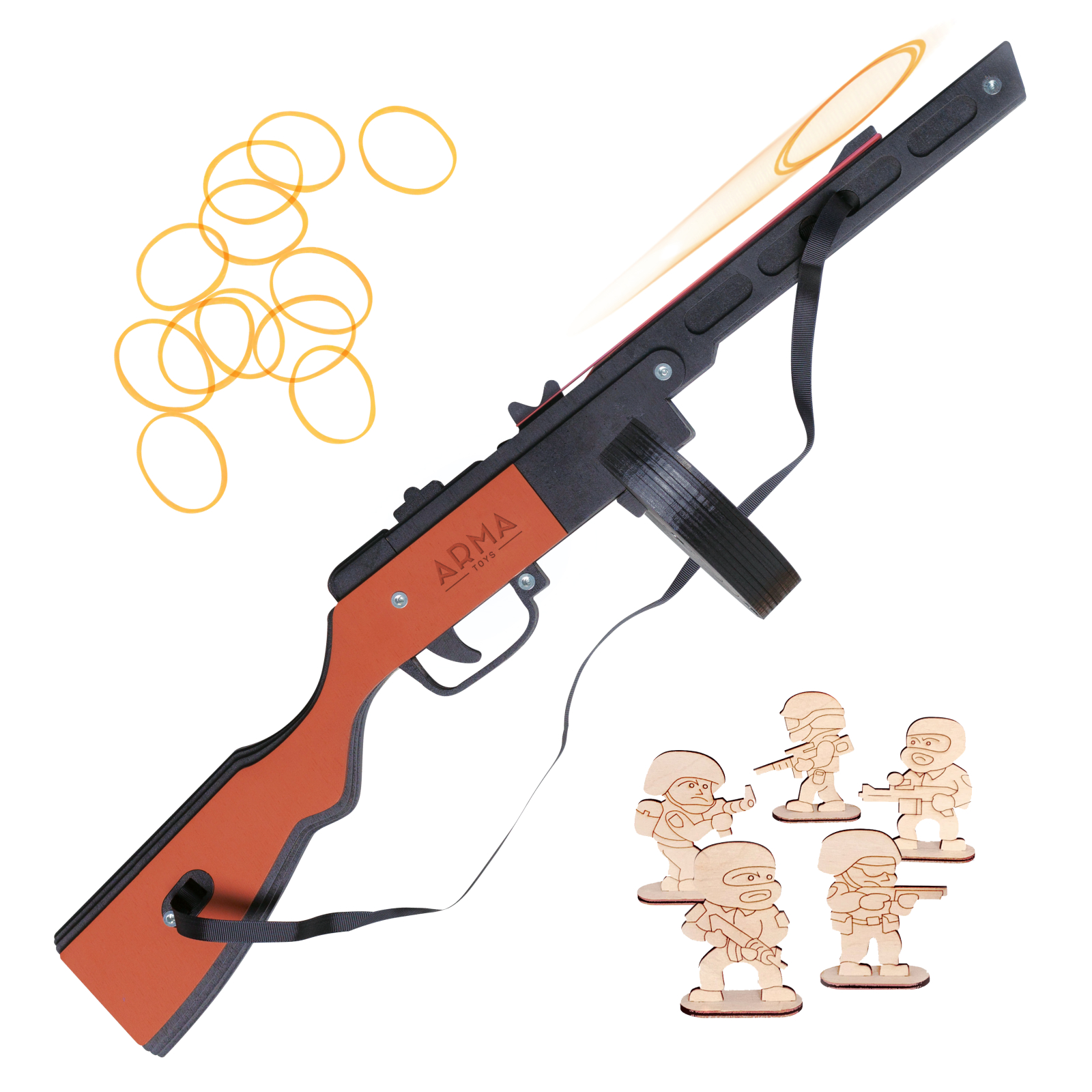 Резинкострел Arma.toys ППШ деревянный окрашенный - фото 2