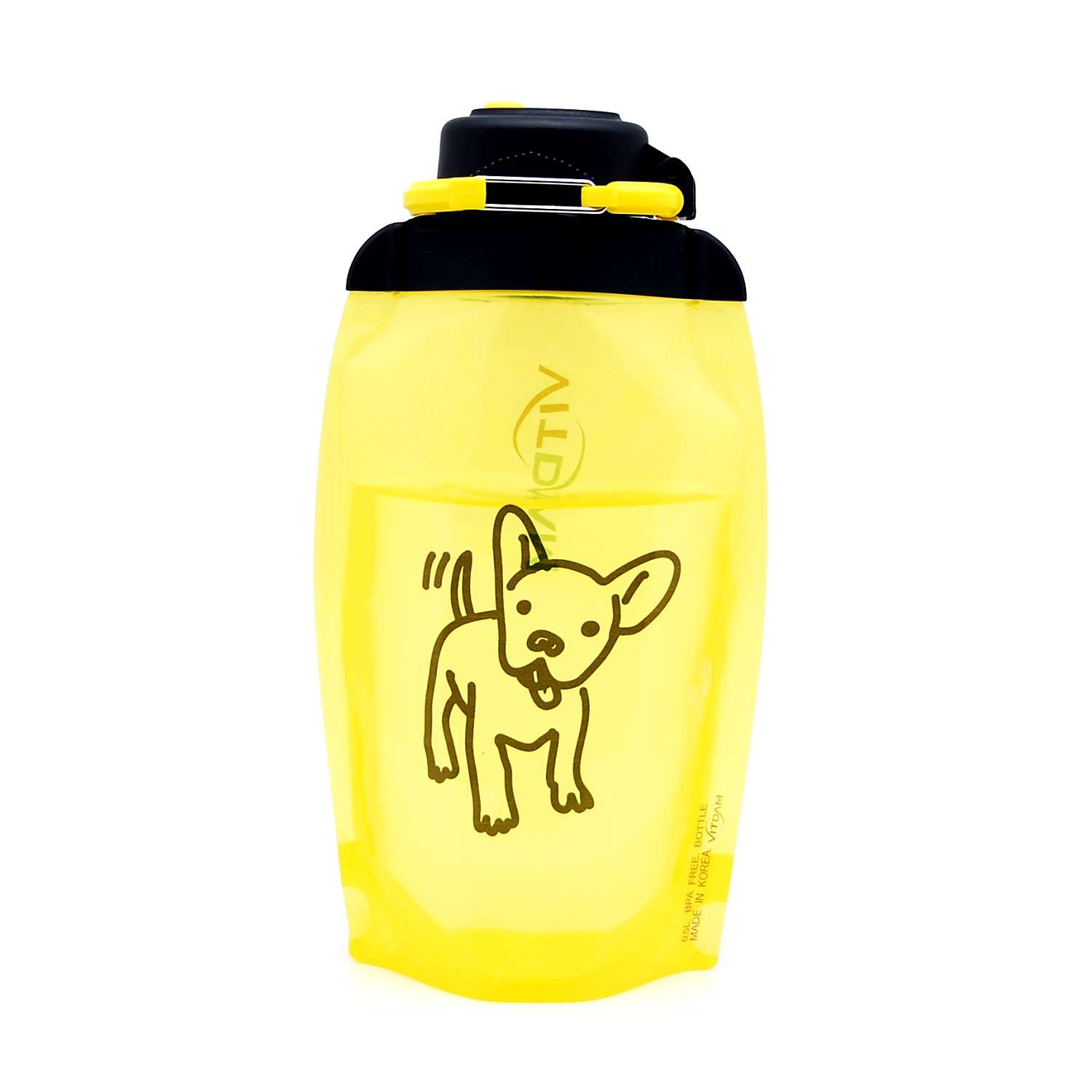 Бутылка для воды складная VITDAM желтая 500мл B050YES 1408 - фото 1